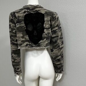 Crop Lace Camo Skeleton Jacket